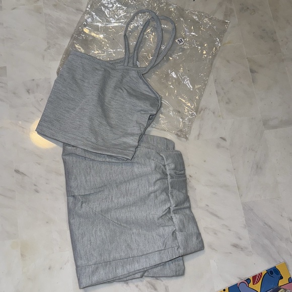 Grey short loungewear or gym SET - Picture 3 of 5